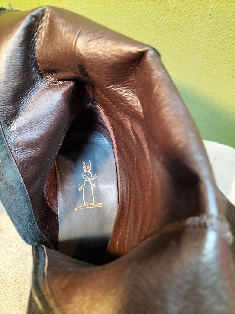 モモンガうさぎ屋の黒革ロングブーツ24センチ