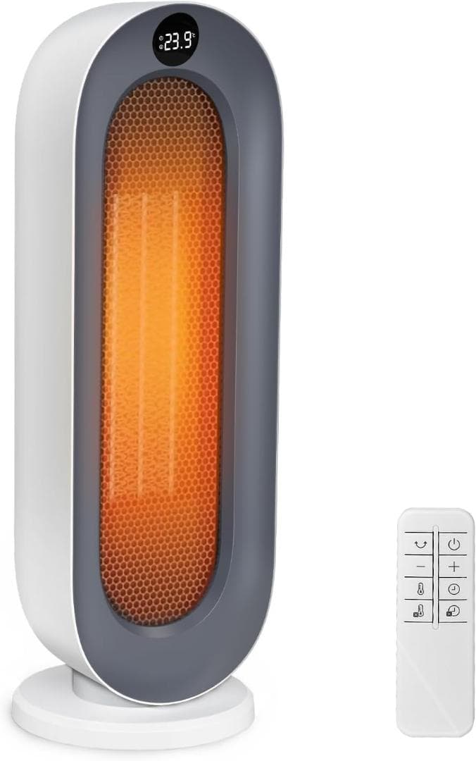 【新品】セラミックヒーター 省エネ 電気 首振り リモコン付 S720