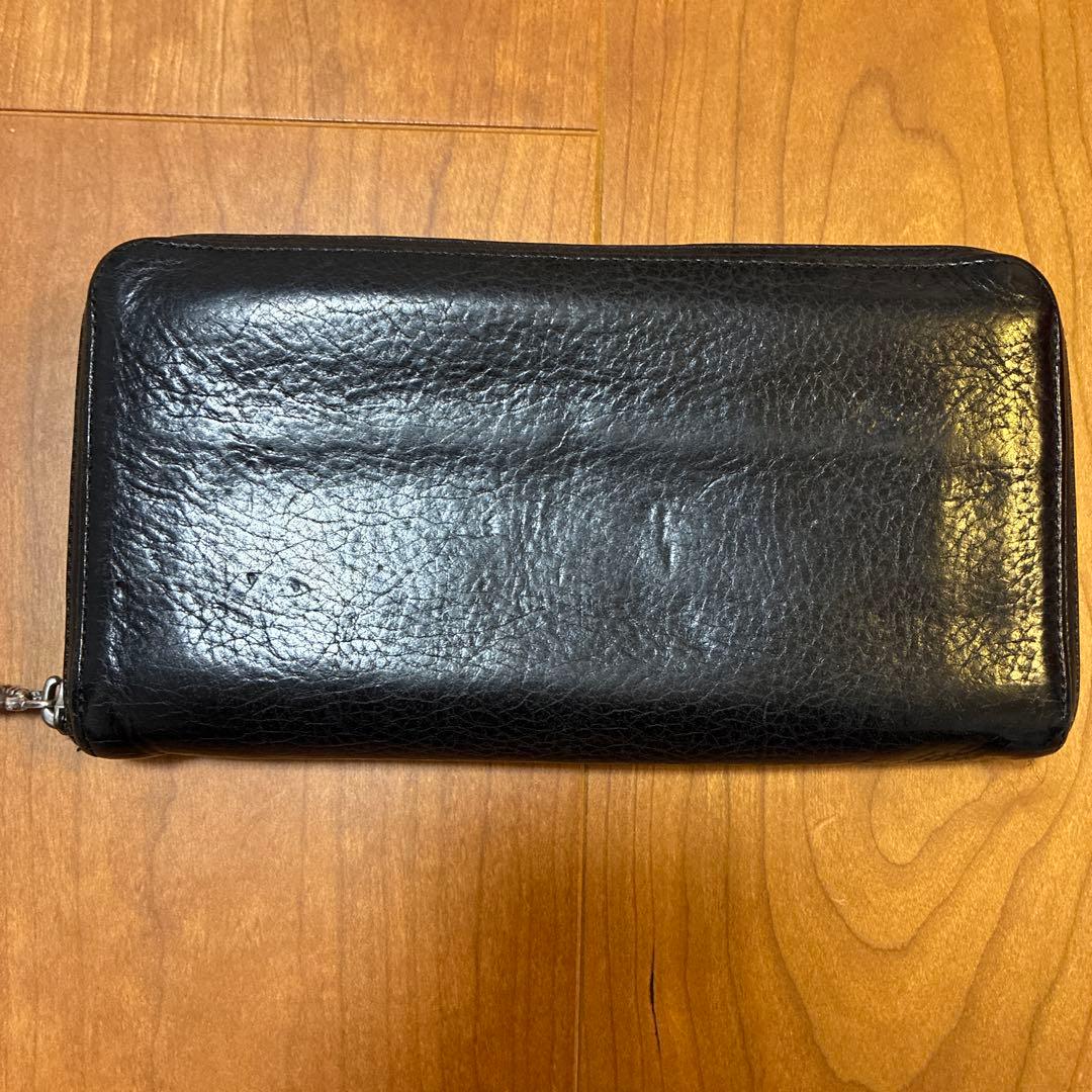 クロムハーツ REC F ZIP ブラック　レザー プレーン 長財布