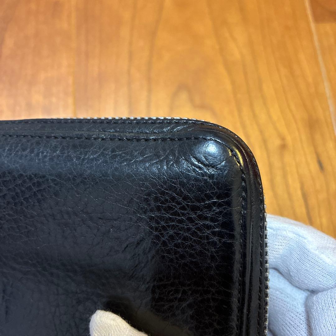 クロムハーツ REC F ZIP ブラック　レザー プレーン 長財布