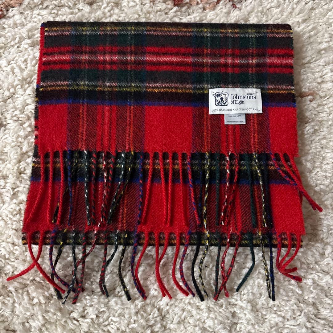 Johnstons of Elgin カシミヤ　ストール　マフラー　　チェック