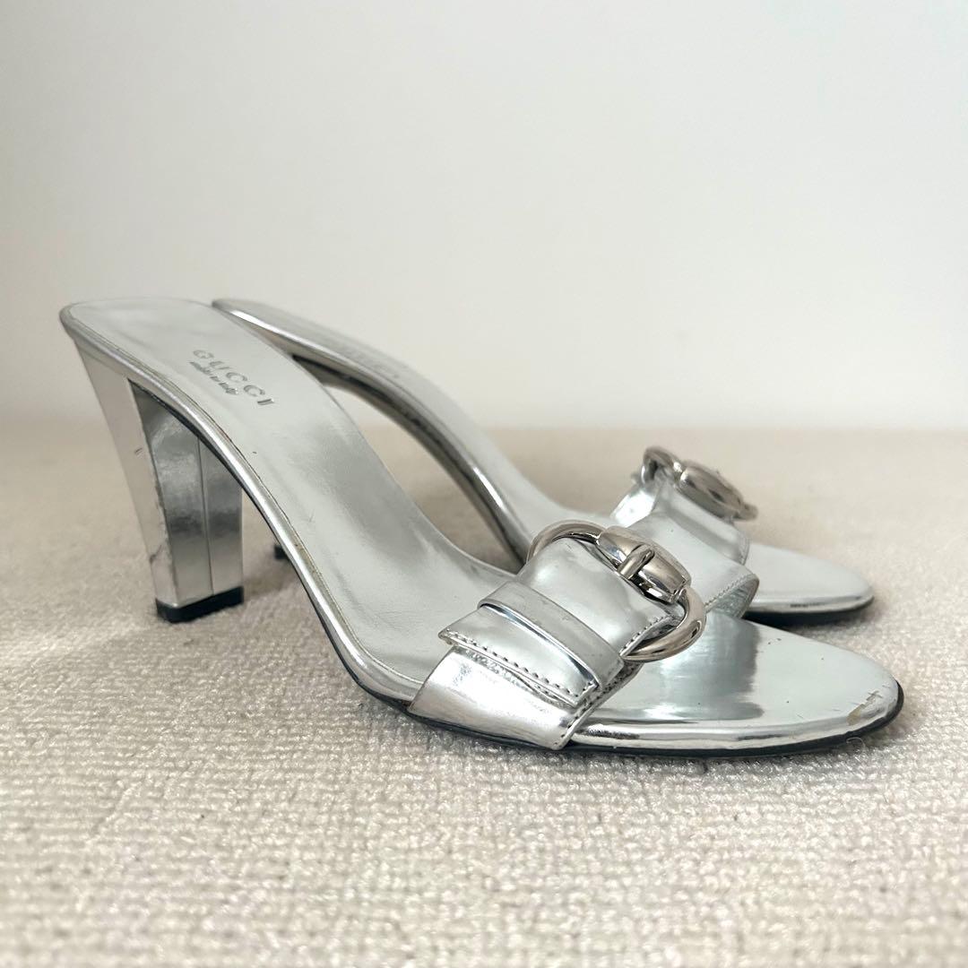 GUCCI グッチ サンダル シルバー 24cm