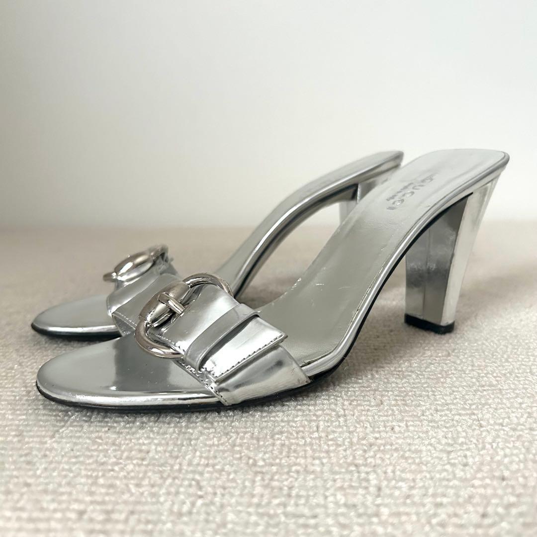 GUCCI グッチ サンダル シルバー 24cm