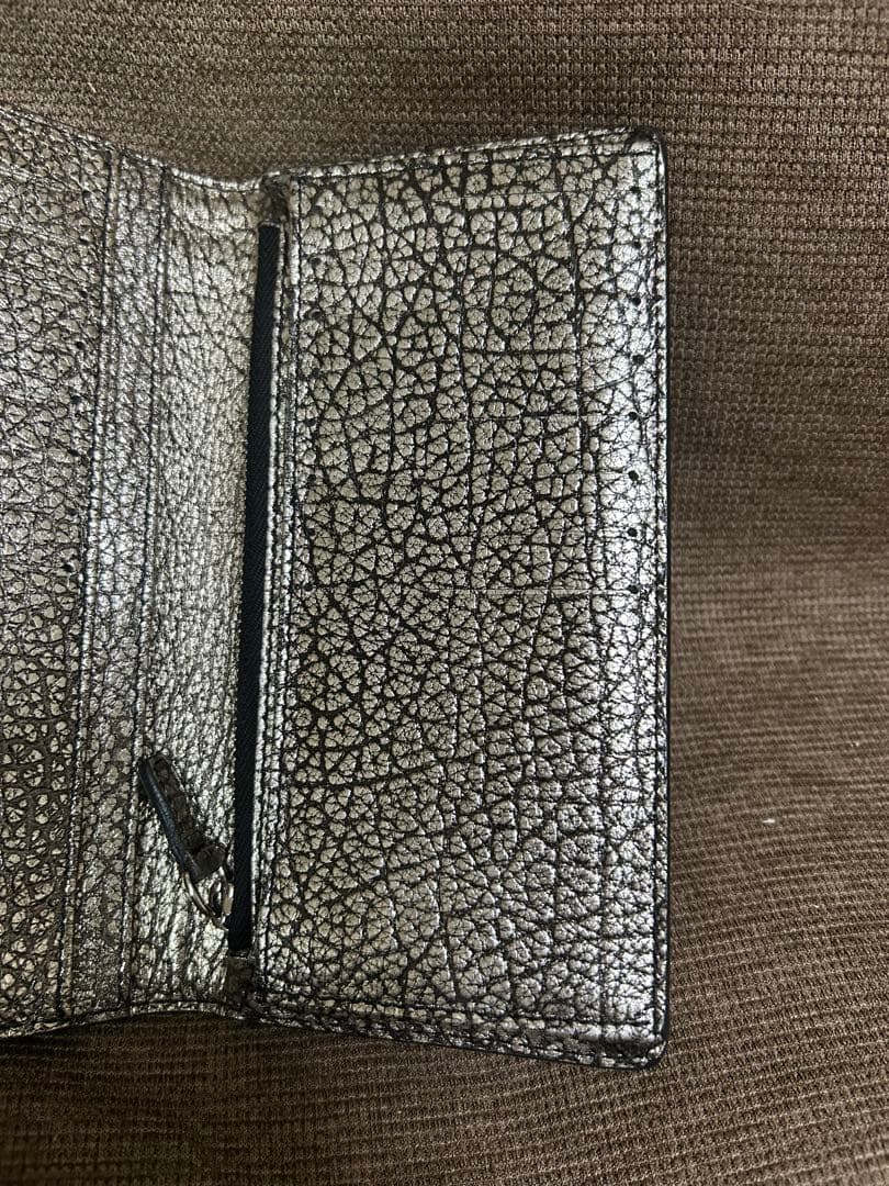 新品未使用CELINE シルバー×ブラックレザー長財布
