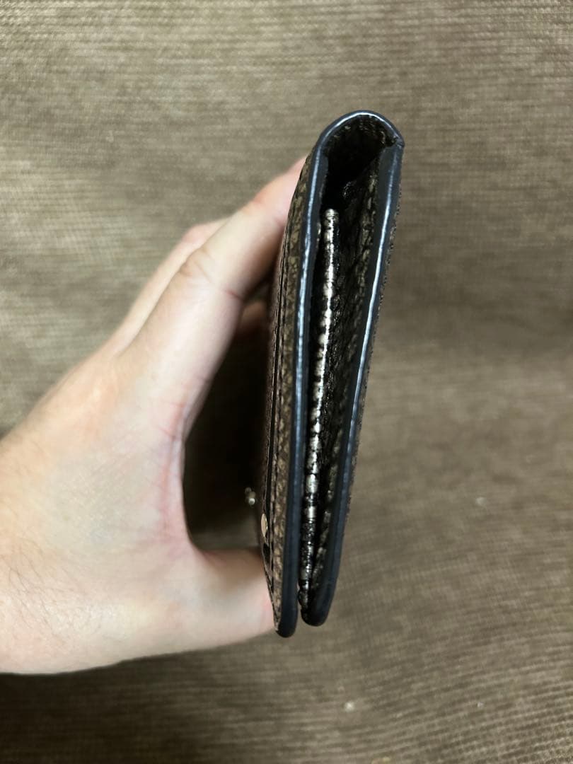 新品未使用CELINE シルバー×ブラックレザー長財布