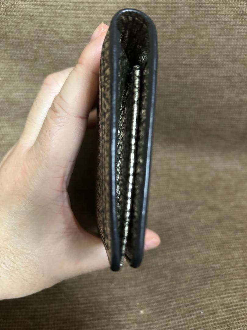 新品未使用CELINE シルバー×ブラックレザー長財布