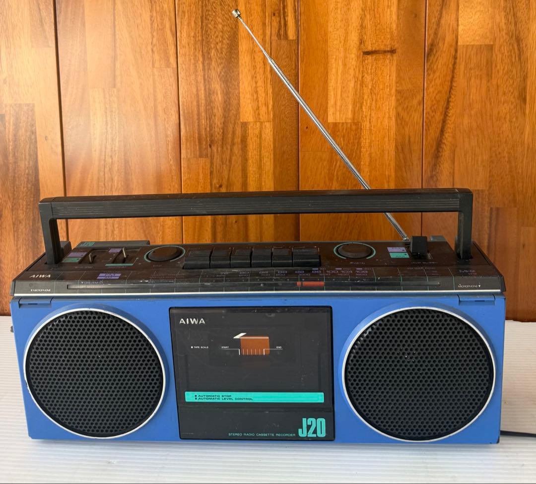 AIWA CS-J20 ラジカセ レトロ希少青色(a67)