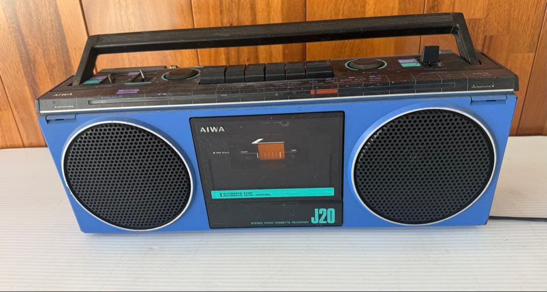AIWA CS-J20 ラジカセ レトロ希少青色(a67)