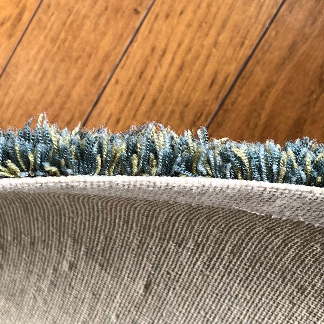 MomoNatural ラグマット 日本製 北欧風 グリーン 長方形 大型