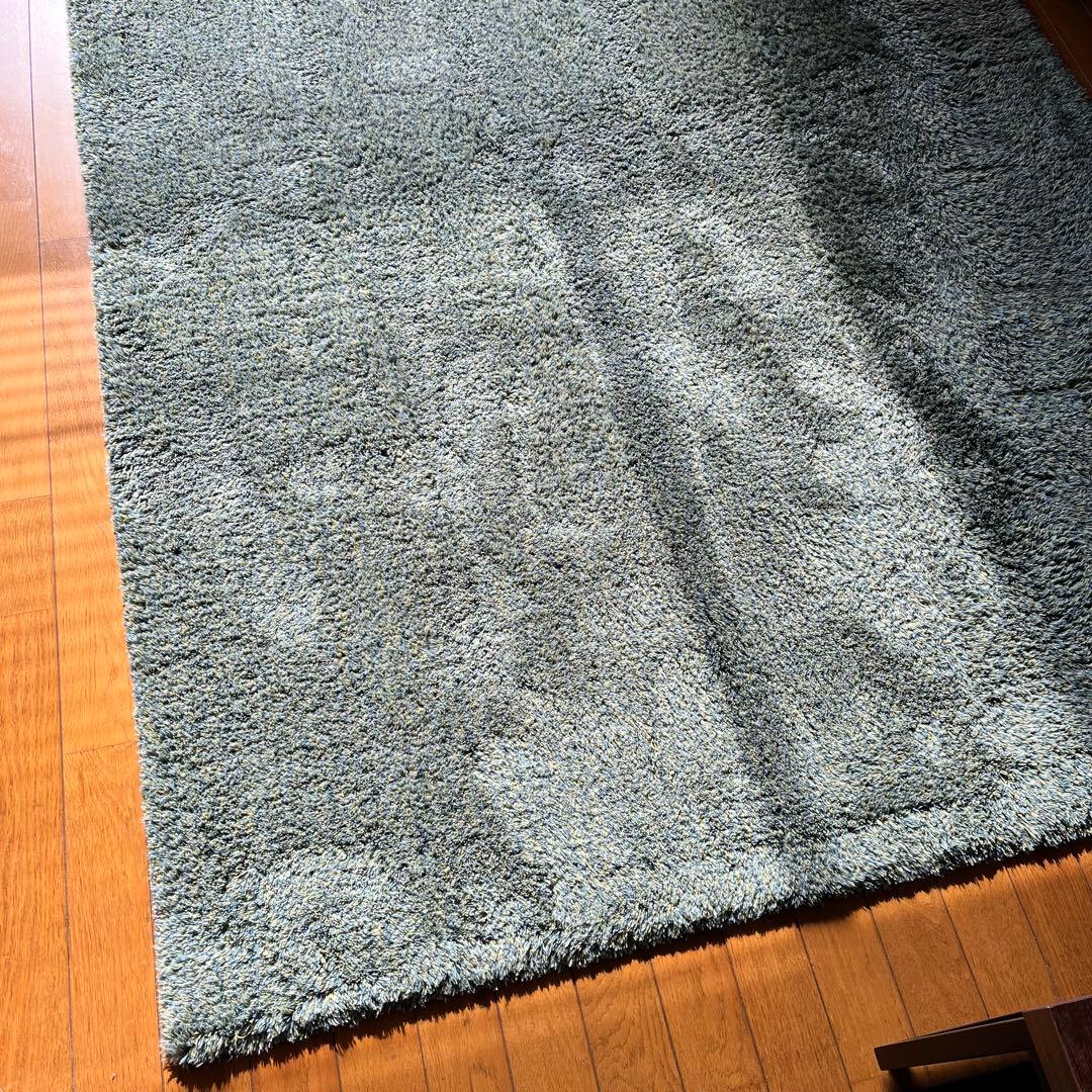 MomoNatural ラグマット 日本製 北欧風 グリーン 長方形 大型