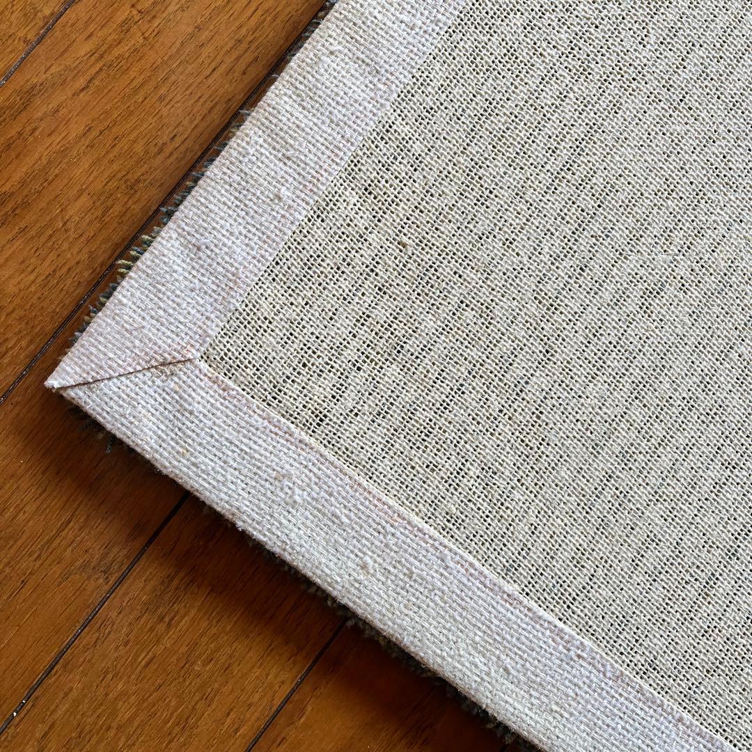 MomoNatural ラグマット 日本製 北欧風 グリーン 長方形 大型