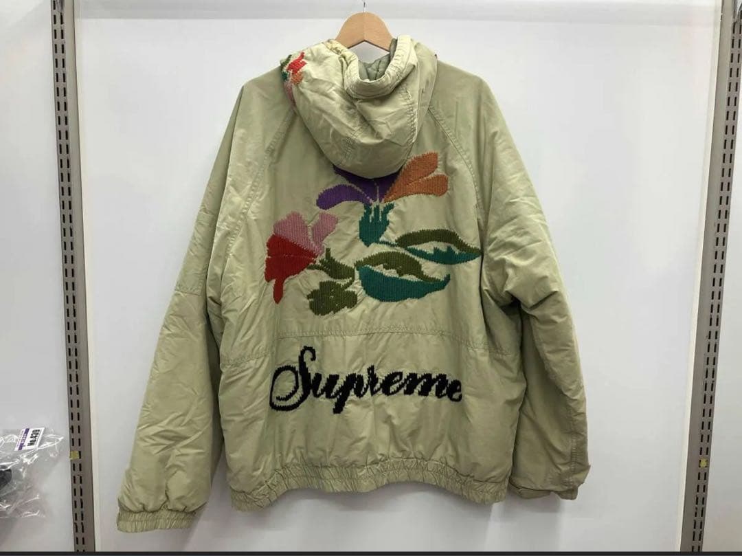 ジャケット・アウター SUPREME NEEDLEPOINT HOODED JACKET OLIVE
