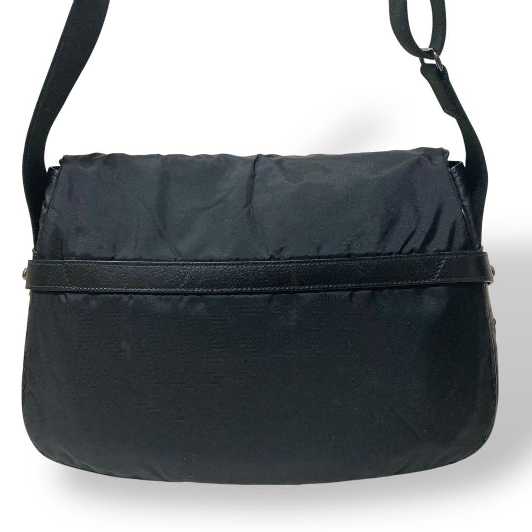 【ヴィンテージ】ハンティングワールド　ショルダーバッグ　ナイロン　レザー　黒