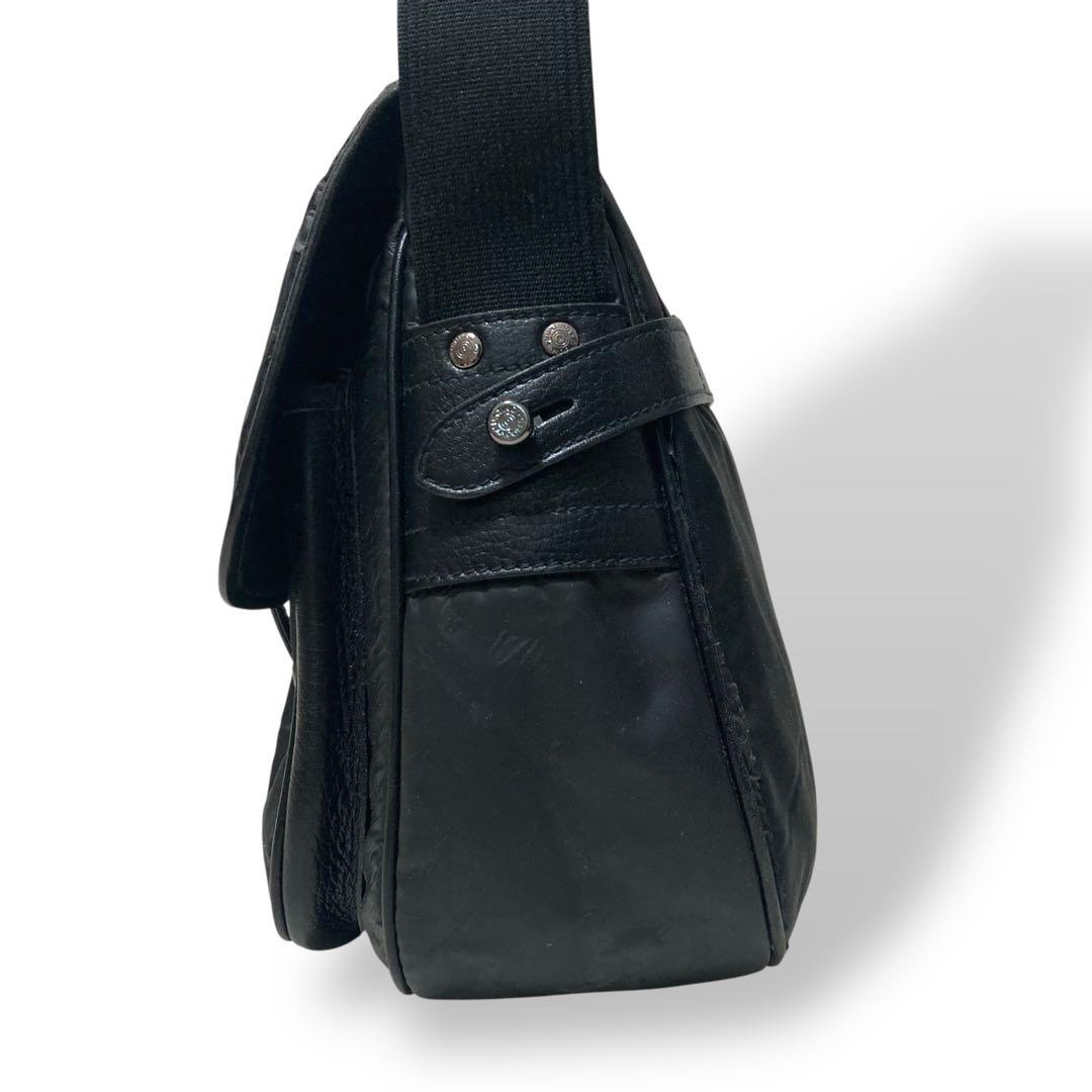 【ヴィンテージ】ハンティングワールド　ショルダーバッグ　ナイロン　レザー　黒