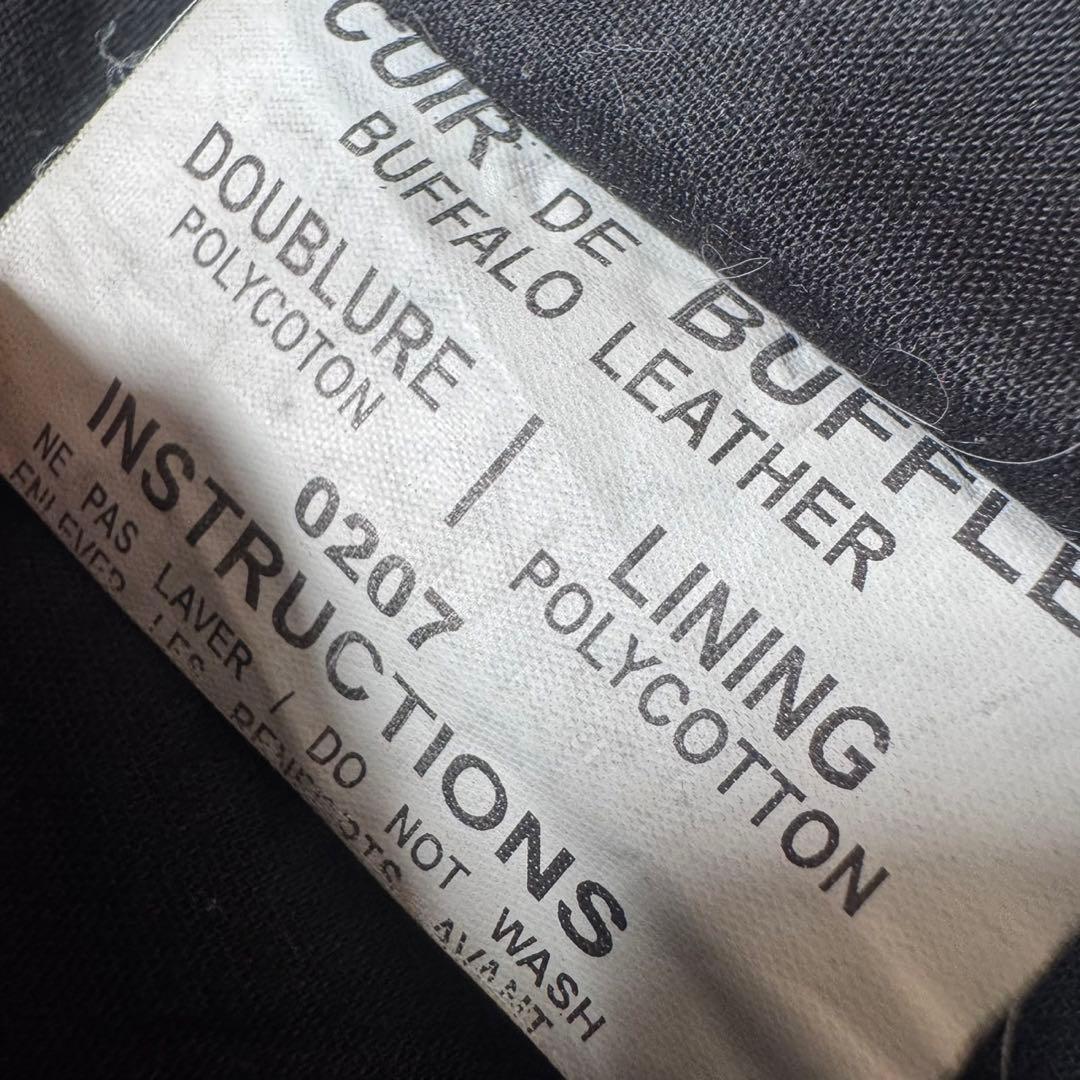 フランス ヴィンテージ バッファローレザー 襟付き シングルライダース ユーロ