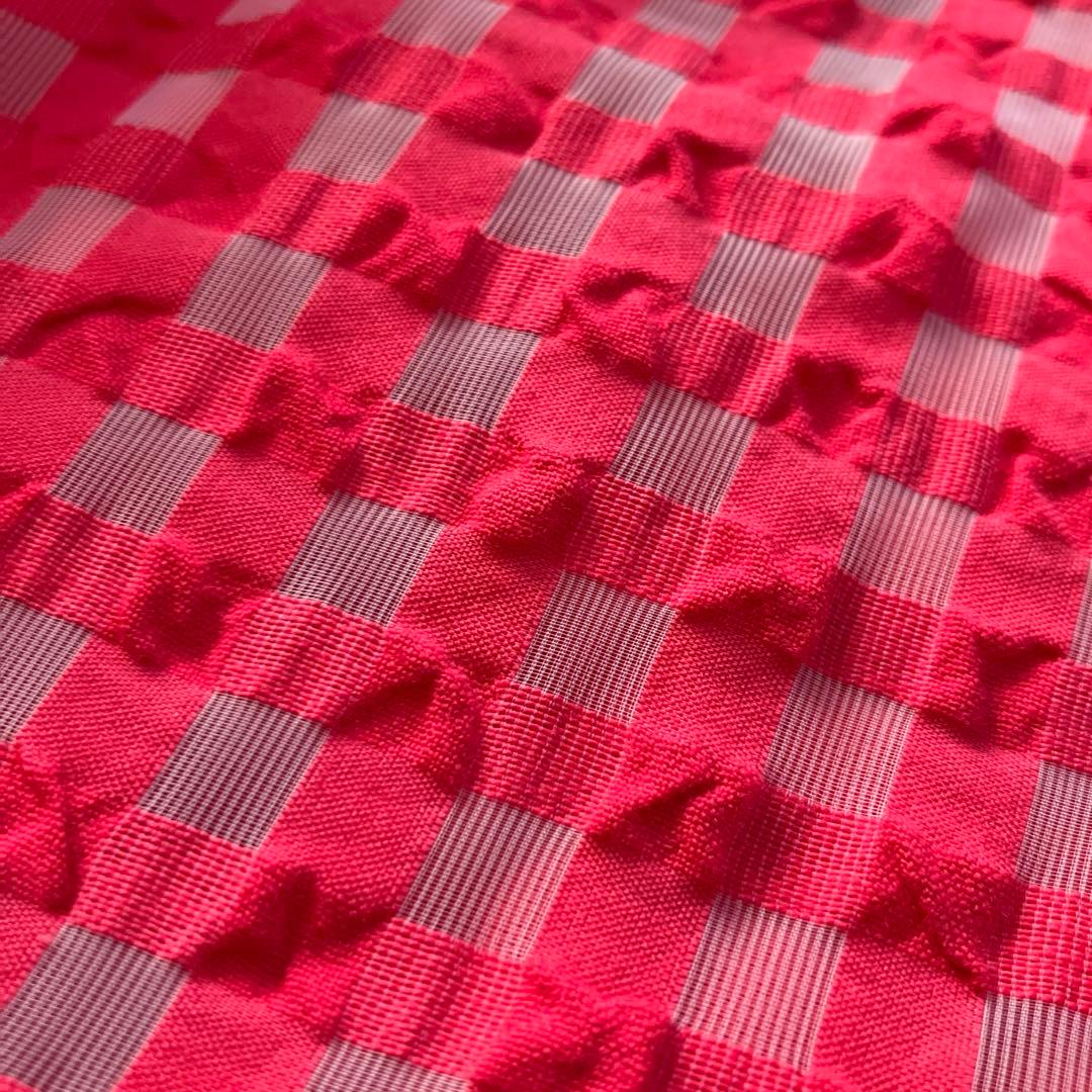 新品　オブリ　シアー　オーガンジー　ギンガムチェック　フレアロングスカート