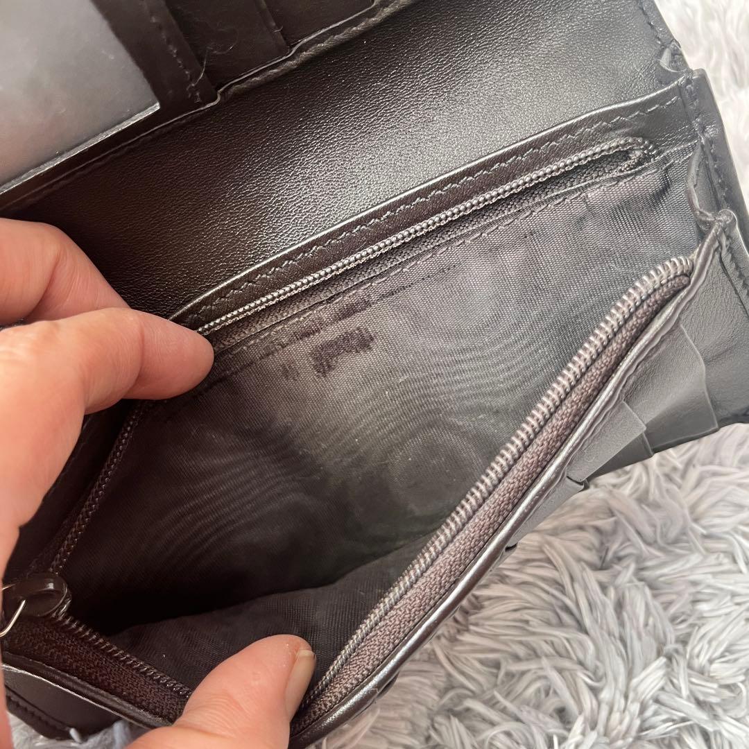 美品✨GUCCI マイクロシマ　軽量　長財布　ダークブラウン　メンズ