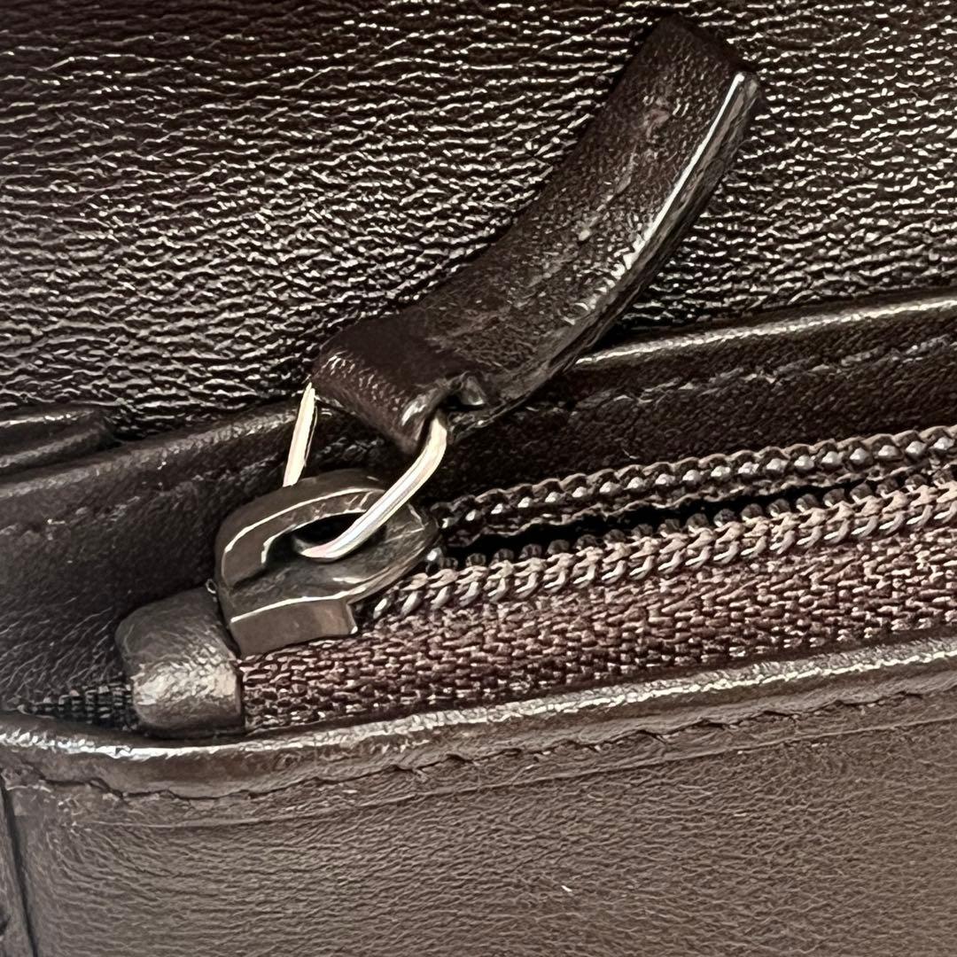 美品✨GUCCI マイクロシマ　軽量　長財布　ダークブラウン　メンズ