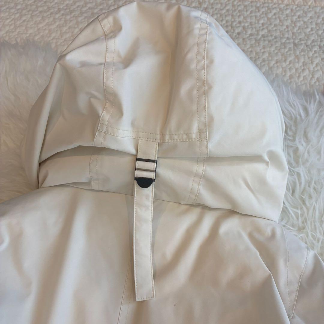 スピックアンドスパン 撥水フーデッドダウンコート 34 ホワイト 24AW