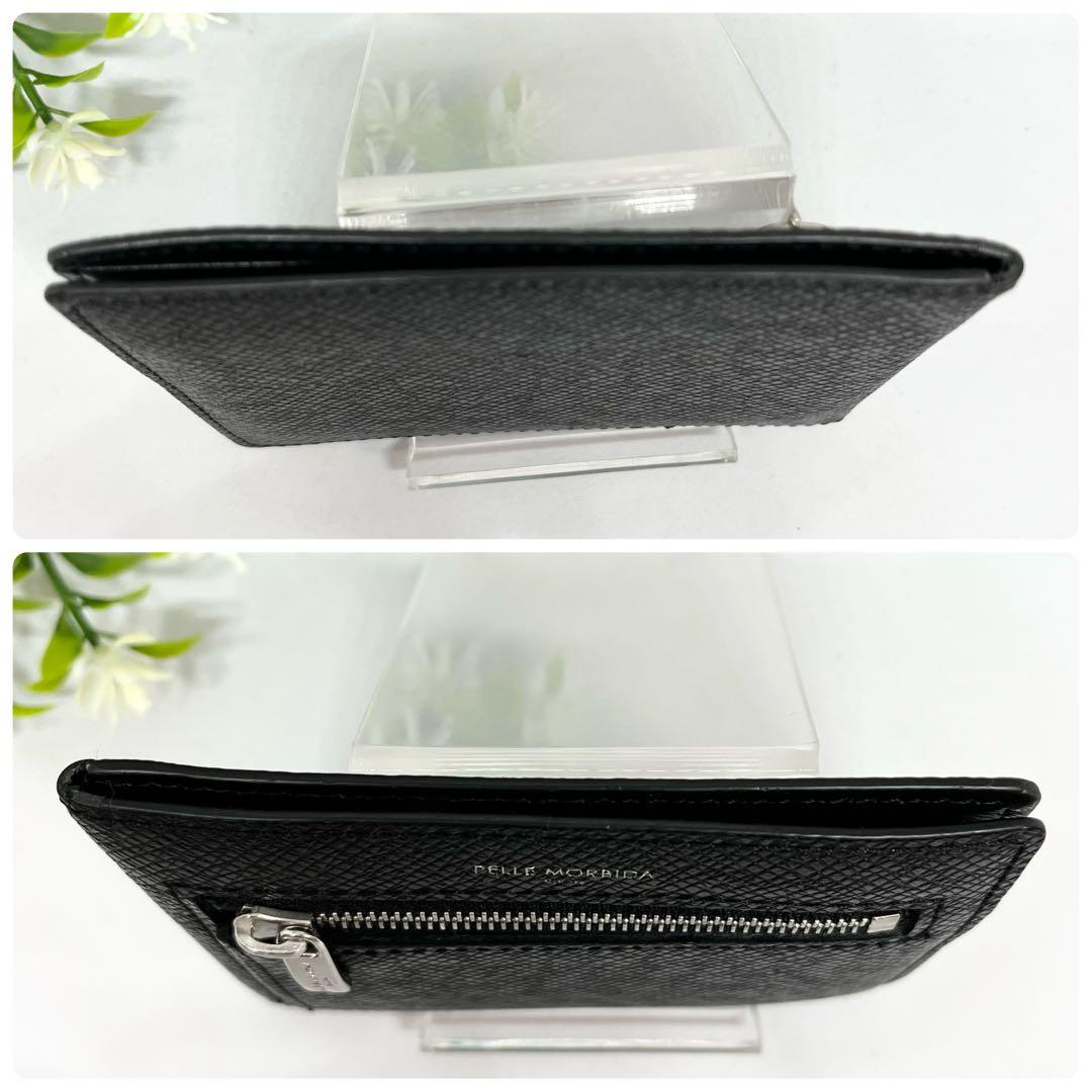 美品　PELLE MORBIDA マネークリップ　財布　二つ折り　黒　本革