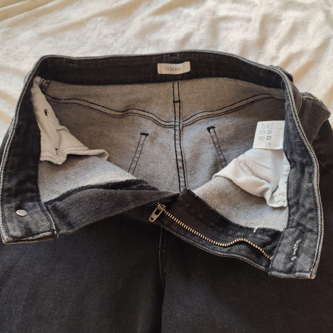 [新品]COUDRE ハイウエストデニム 25 BLACKブラック BLK