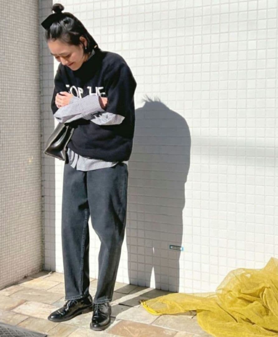 [新品]COUDRE ハイウエストデニム 25 BLACKブラック BLK