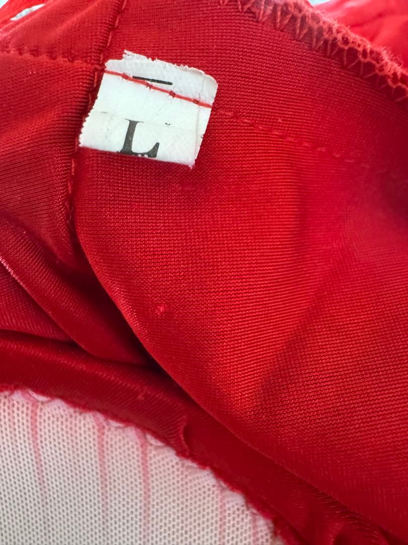 社交ダンスドレス 赤色 ラインストーン刺繍装飾チョーカー フロート付き L