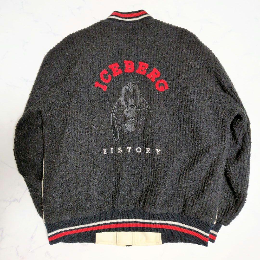 アイスバーグ ブルゾン プルート 刺繍 切替 レザー キルティング 中綿 XL