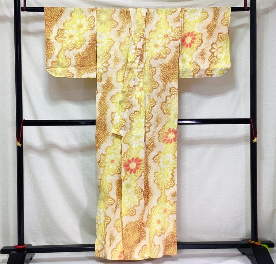 値下げ‼️ 212　中古品　綿　総絞り　ゆかた　有松鳴海絞り　手縫い　Sサイズ