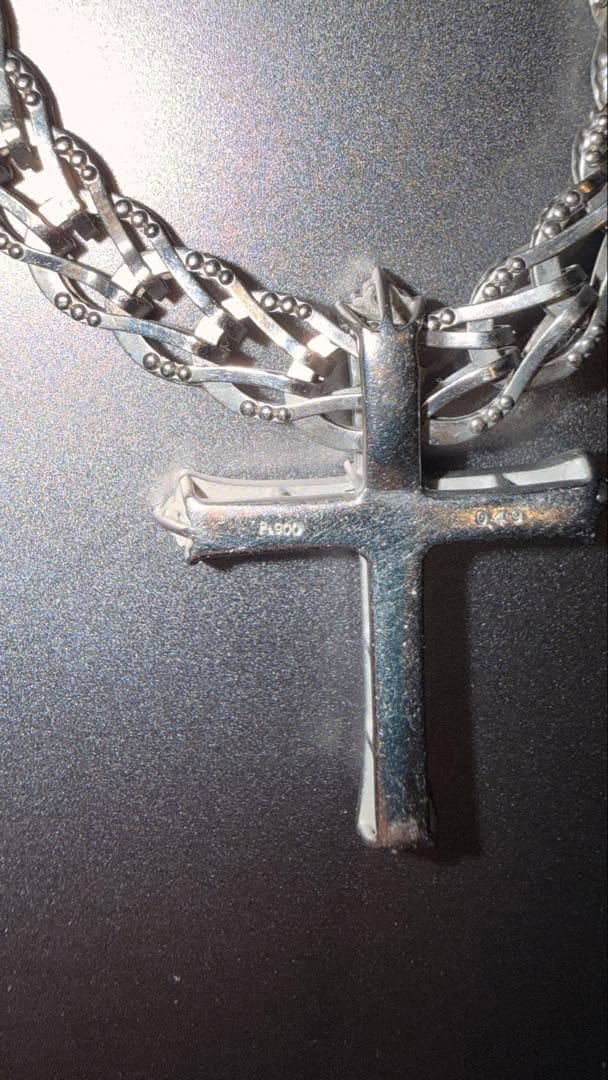 ネックレス+ ペンダントトップ クロス 十字架 ダイヤ ネックレストップ