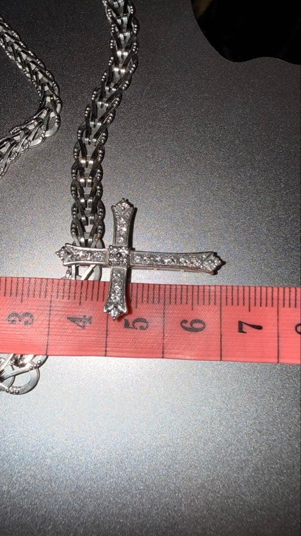 ネックレス+ ペンダントトップ クロス 十字架 ダイヤ ネックレストップ