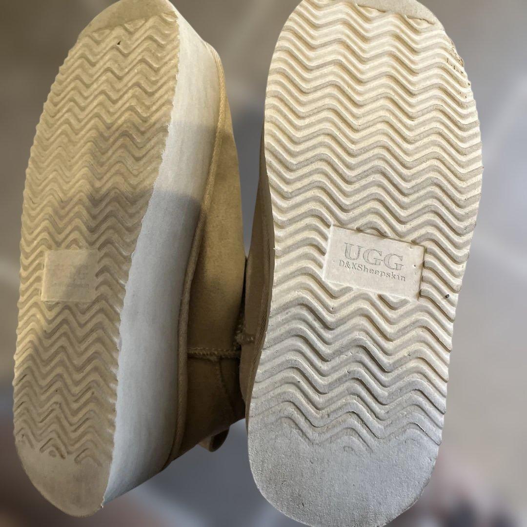 アグ　厚底　ムートンブーツ　ベージュ