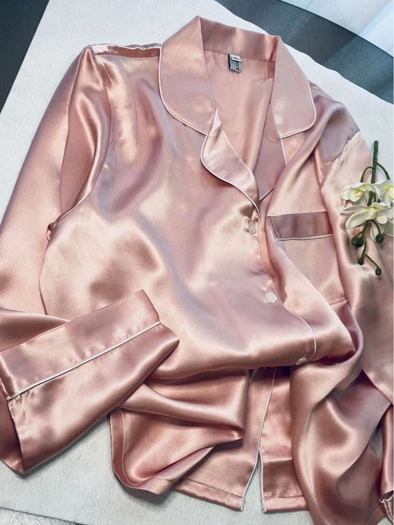 シルク100 ％パジャマ上下セット192#