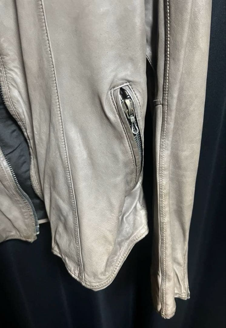 SHELLAC シェラック　グレーレザーライダース送料無料！おまけ付き！