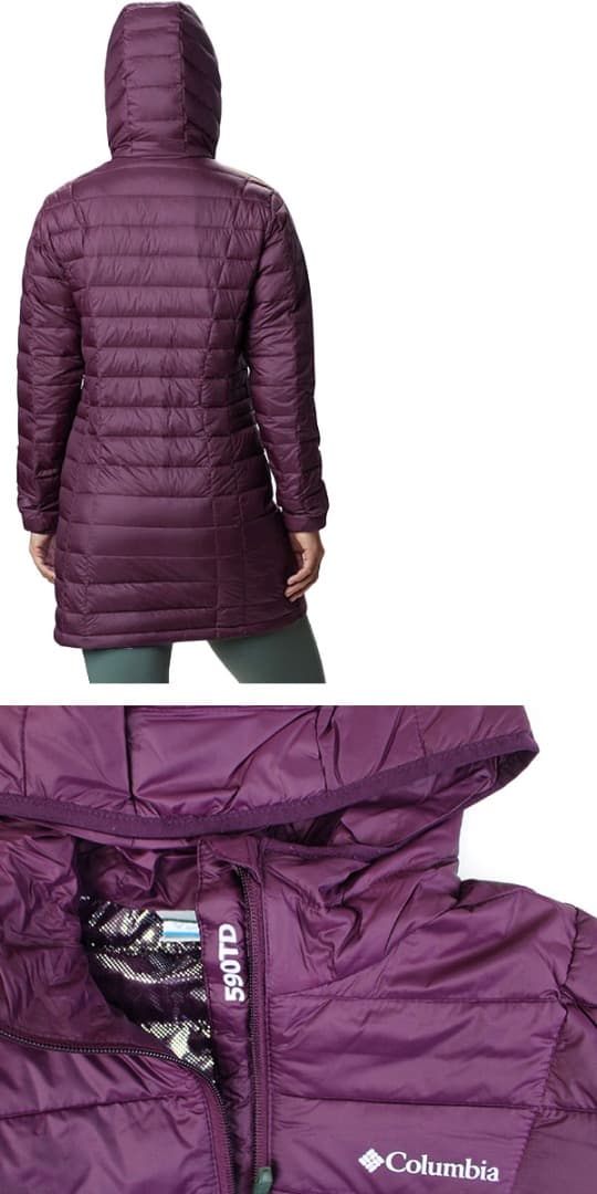 コロンビア ダウン ジャケット レディース アウター コート L 紫 防寒 薄手