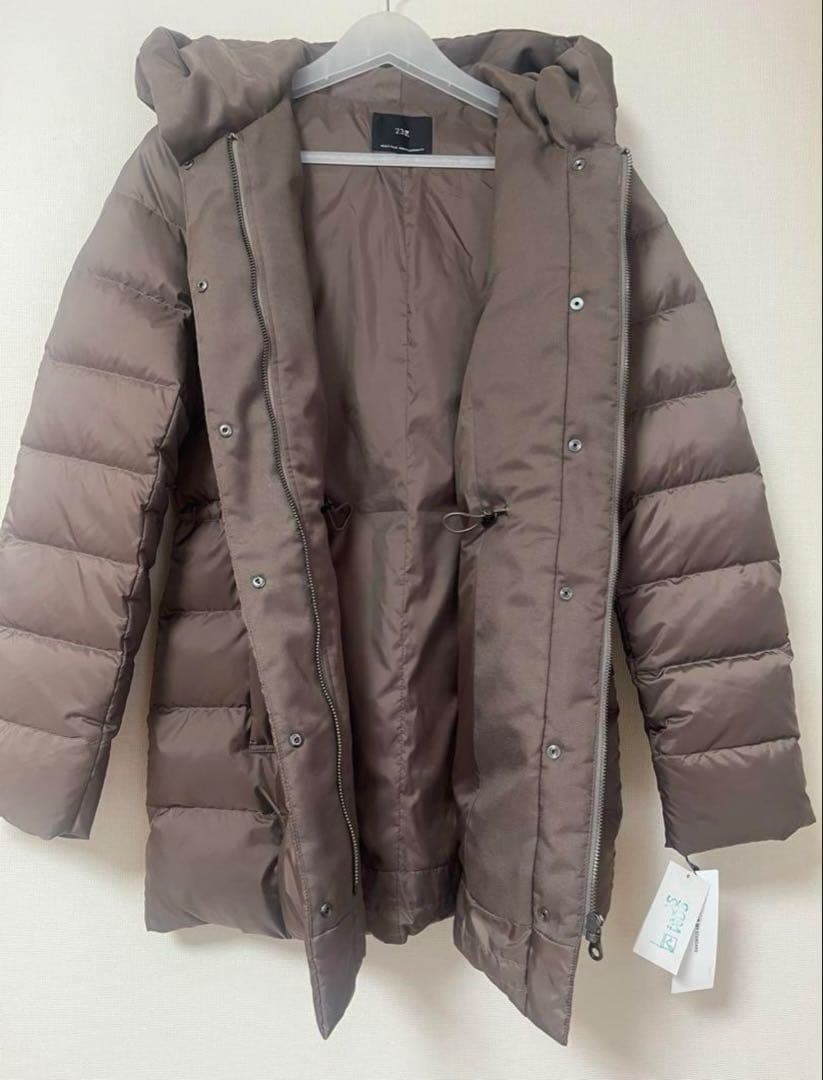 23区新品洗える/撥水加工】シレータフタ ミドル丈 ダウンコート38