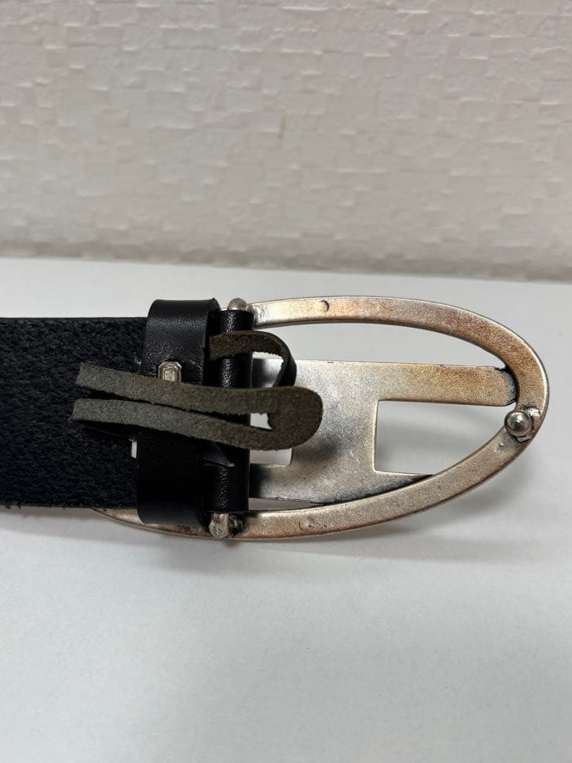 【DIESEL】ブラック ベルト Lサイズ　巾着袋付き