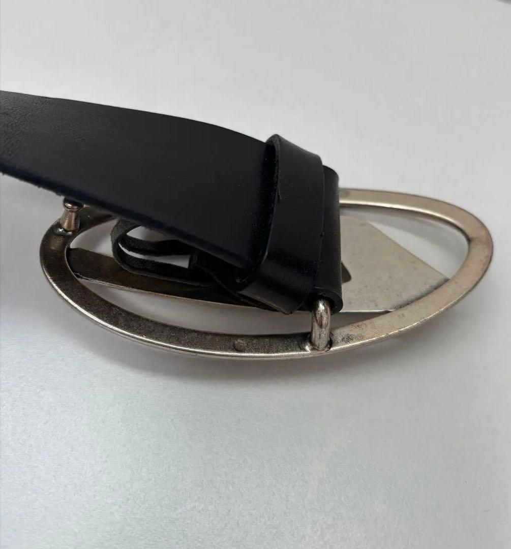 【DIESEL】ブラック ベルト Lサイズ　巾着袋付き