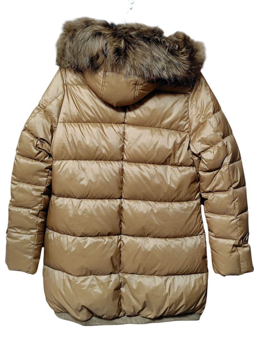 【未使用】 La Mode ラメ入り ラクーンファー ダウンコート キャメル