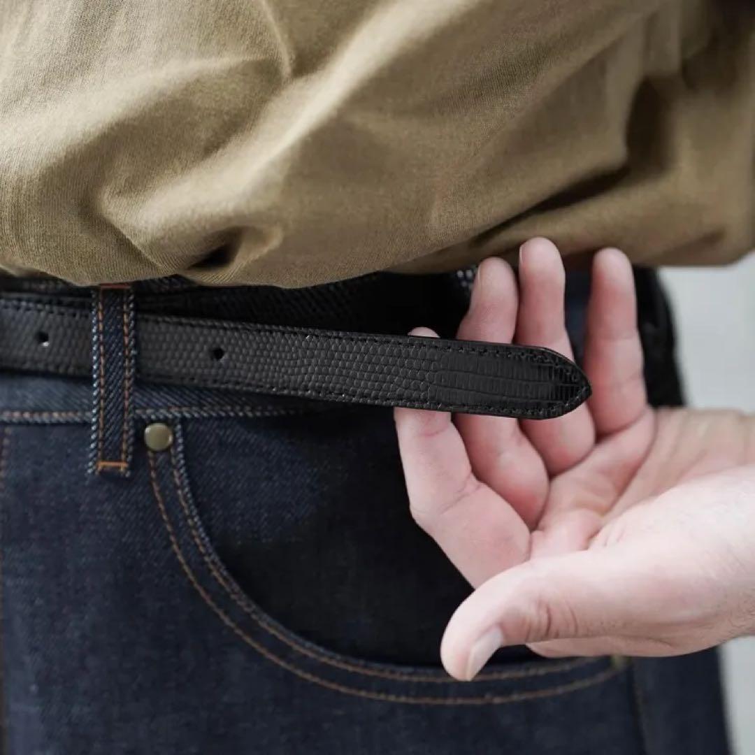 【希少サイズ3】BISOWN ビソウン LIZARD OVAL BELT ベルト