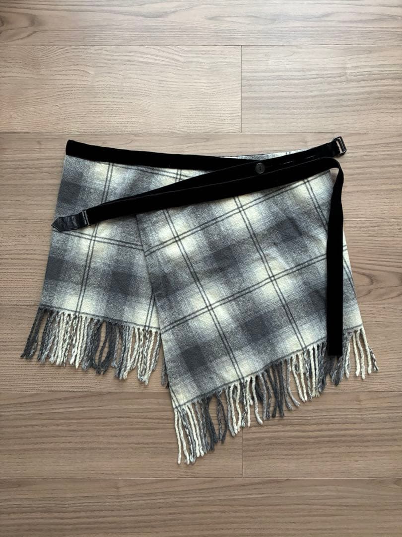【希少】NUMBER (N)INE07AWオンブレチェック巻きスカート