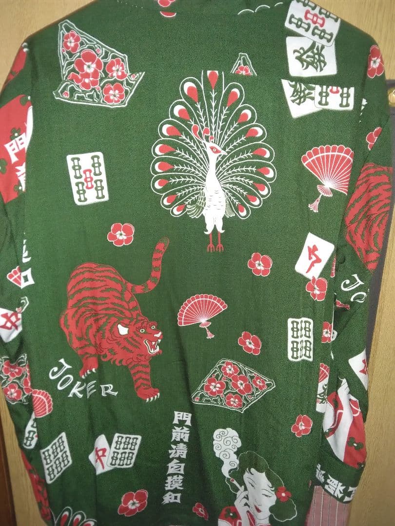 eanbe 麻雀 柄シャツ 長袖　Mサイズ