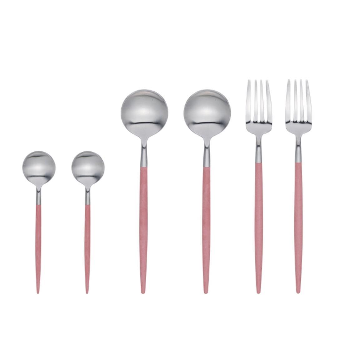 【新品】クチポール ゴア ピンク シルバー デザート 6本セット ※箱無し