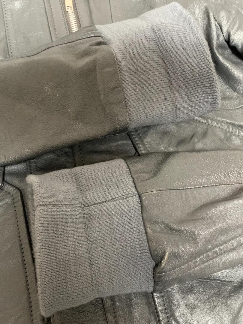 [00s EKAM] 別注 ライダース レザージャケット S 羊革 グレー