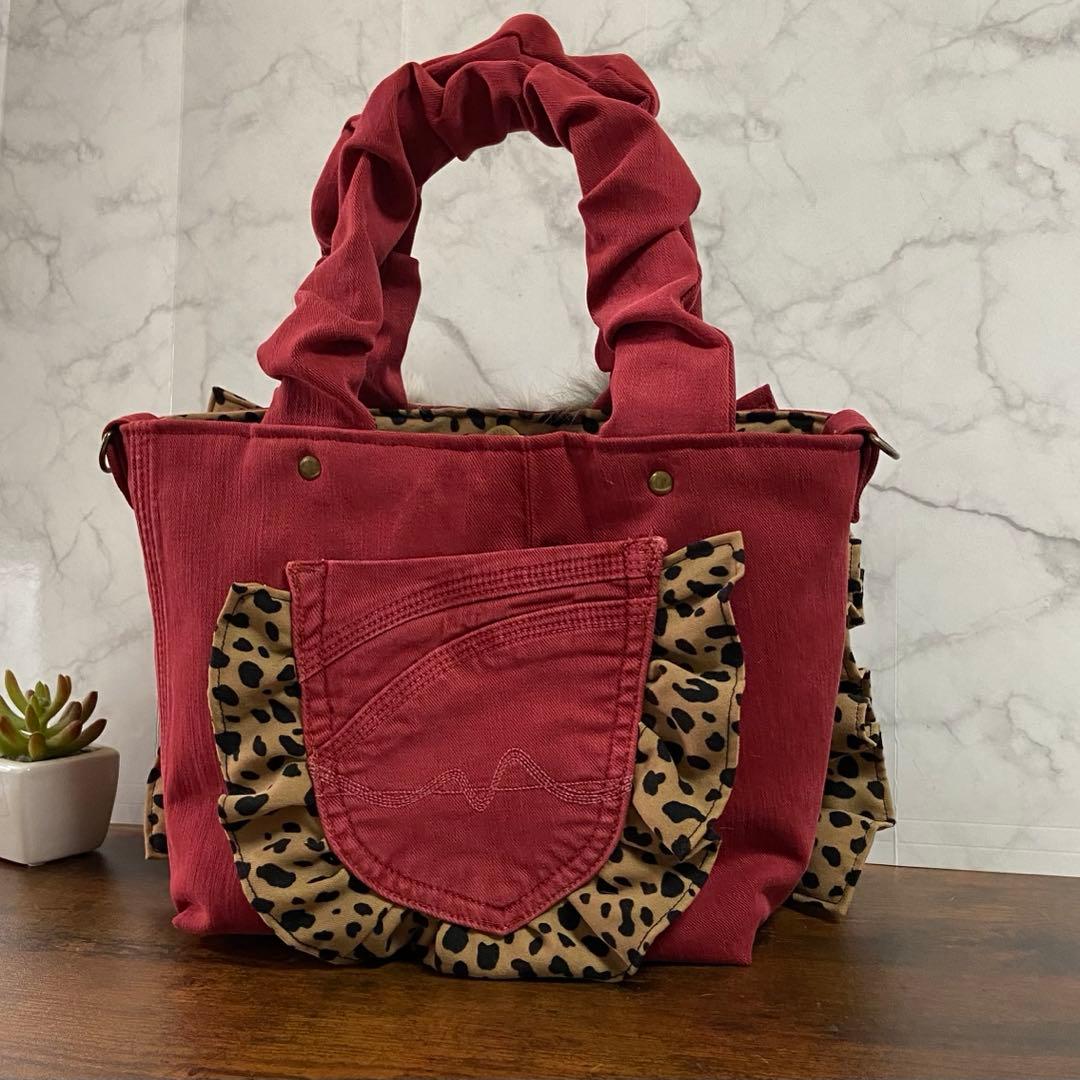 さ*ー様 コヤンイサムチョン【フリルバッグ】 デニムリメイク 猫バッグ ラビット