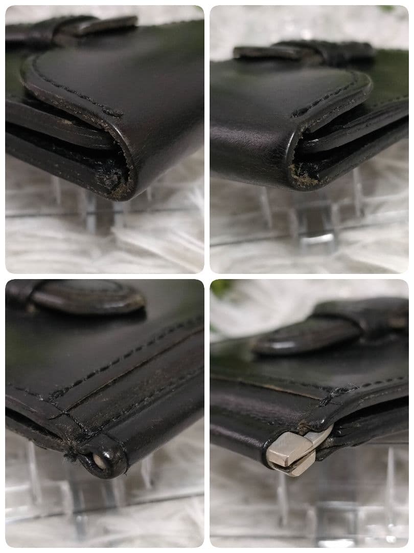 廃盤希少 PORTER 折り財布 黒 レザー ポーター ネイチャーマネークリップ