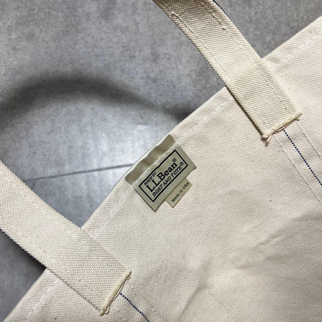 希少✨90sエルエルビーンLLBeanトートバッグ生成り紺XL｜USAタグ別縫い