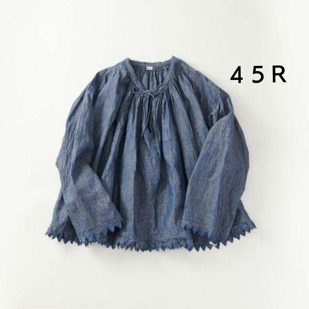 45Ｒコットンリネンのギャザーブラウス 45rpm