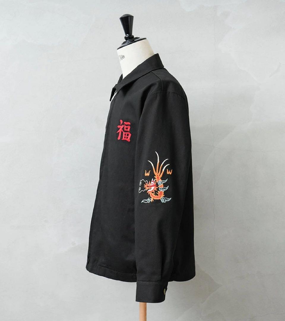 HOUSTON ベトナムジャケット XL　ベトジャン　刺繍　マップ　虎