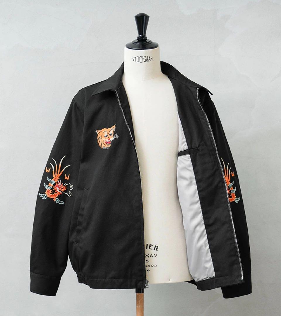 HOUSTON ベトナムジャケット XL　ベトジャン　刺繍　マップ　虎